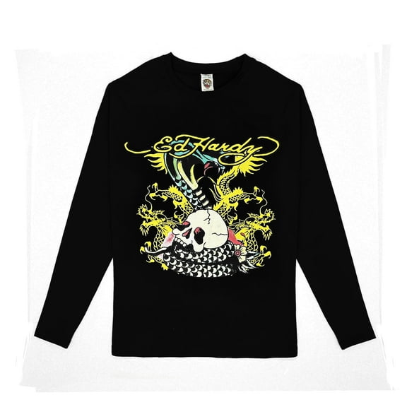 Ed Hardy Kids Long Sleeve Graphic T-Shirt Desert Rose Print