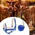 thumbnail image 1 of Cabestro para vacas con cuerda guía, accesorio esencial para establos, entrenamiento diario, cabestro ajustable para terneros, ovejas, toros y burros. Azul L, 1 of 5