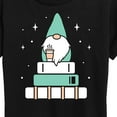 thumbnail image 3 of Instant Message - Gnome With Coffee And Books - Women's Short Sleeve Graphic T-Shirt, 3 of 6