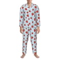 thumbnail image 3 of Lsque Strawberry Pattern Long Sleeve Pajama Set for Men - Soft 2-Piece Sleepwear and Loungewear Set with Pockets, Comfy Nightwear-Large, 3 of 7