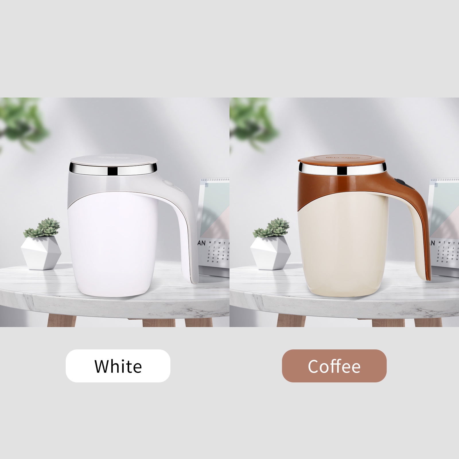 Toorise 380ml Self Stirring Mug Rechargeable Auto Magnetic Coffee Mug with Stir Bar Electric Stainless Steel Self Mixing Coffee Cup Suitable for Home