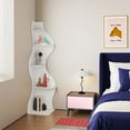thumbnail image 2 of Yowos Corner Shelf, 5 Tier Modern Bookshelf White Bookcase Wavy Small Storage Wall Rack Stylish Accent for Small Space, Plant Stand, 2 of 9