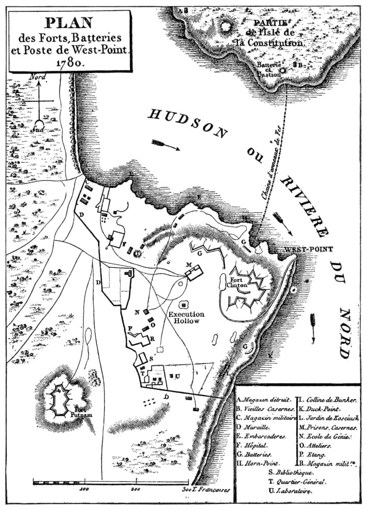 Revolutionary War Map Na French Plan Of West Point During The American