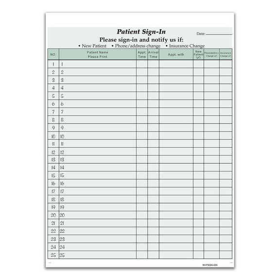 Cosco Privacy Sign-In Sheets 3-Part 125 Forms/Pack (074040)
