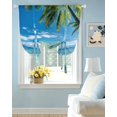 thumbnail image 2 of Ocean Tie Up Curtains for Window, Thermal Insulted Balloon Shade Adjustable Rod Pocket Curtains Valance Panels for Kitchen Bathroom Cafe 42 x 45 Summer Palm Trees Blue Sky Beach Scenery, 2 of 6