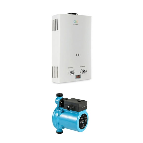 Combo Calentador de Agua Instantáneo Para 3 Regaderas, 1 Lavabo Y Presurizador de Agua 72 1/3 HP AVERA C16LPR72L