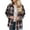Blue, variant on Womens Jackets Flannel Plaid Shacket Long Sleeve Button Down Shirts Vintage Casual Fall Winter Clothing