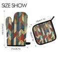 thumbnail image 2 of Yayeee Oven Mitts and Pot Holder Set of 2 Heat Resistant Kitchen Gloves Baking Hot Pad, Beige Geometric, 2 of 5