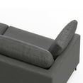 thumbnail image 2 of Ava 76" Mid Century Modern Sofa & Ottoman Set in Pebble Grey Performance Fabric - Eco-Friendly Recycled Polyester, Solid Wood Frame, Metal Legs - Living Room Furniture for 2 - Easy Assembly, 2 of 17