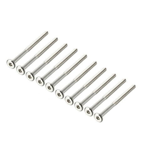 

M6x90mm Hex Screws Bolts Carbon Steel Nickel Plated 10 Pack