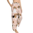 thumbnail image 2 of Fotbe Beagle Dog On Brown Women's Pajama Pants,Sleepwear Pants,Pj Bottoms Drawstring And Pockets-Medium, 2 of 9