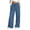 35#Blue, variant on Pull On Jeans for Women Stretch Wide Leg Womens Jeans with Pockets Strechy Drawstring Elastic High Waist Faux Denim Pants Army Green 2XL