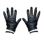 LavaLock Heavy Duty Thick 5.5 Mil Black Disposable Nitrile BBQ Gloves with 2 cotton liners for outdoor cooking and BBQ