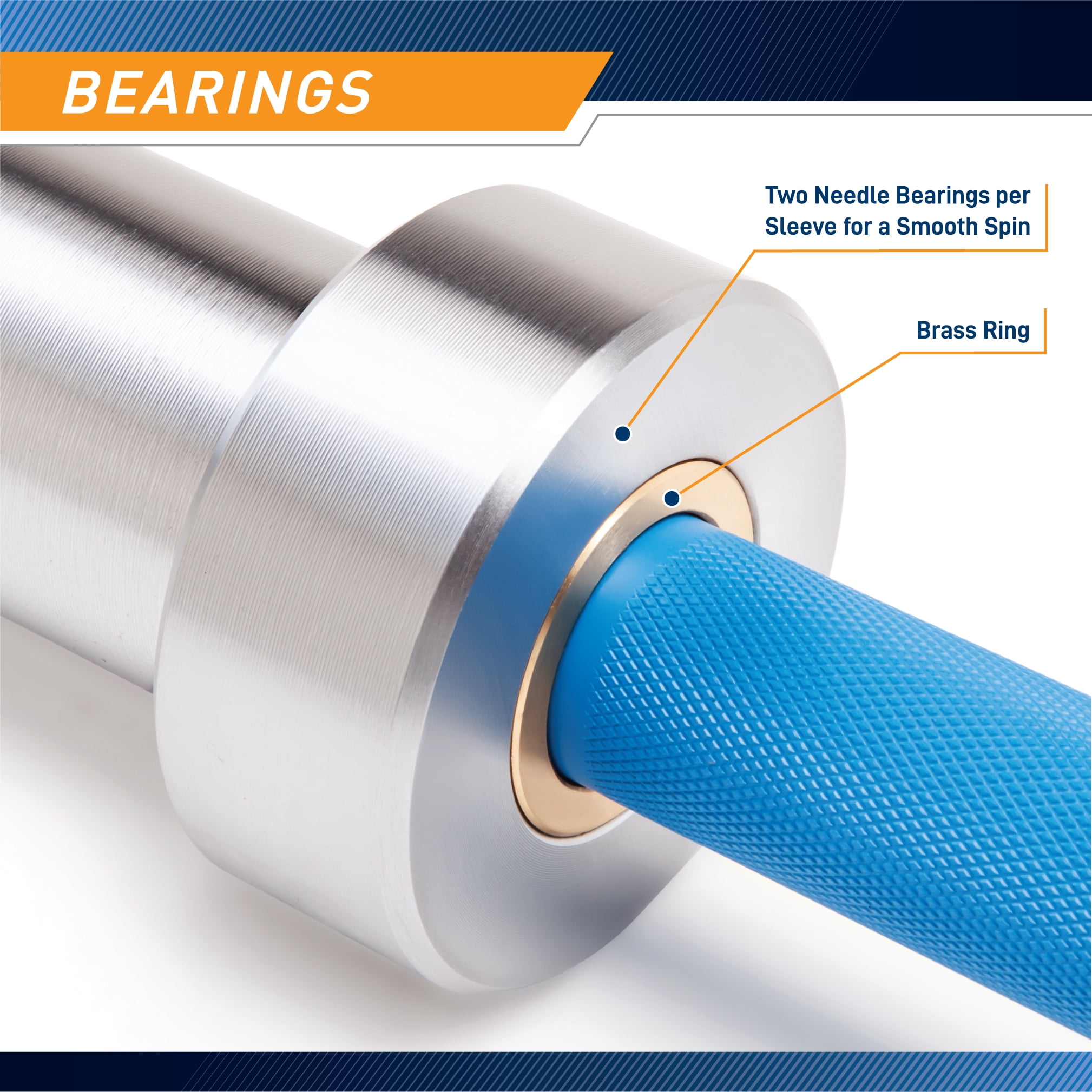 SteelBody by Marcy Blue Chrome 45lb Olympic Barbell STB-1501BLC