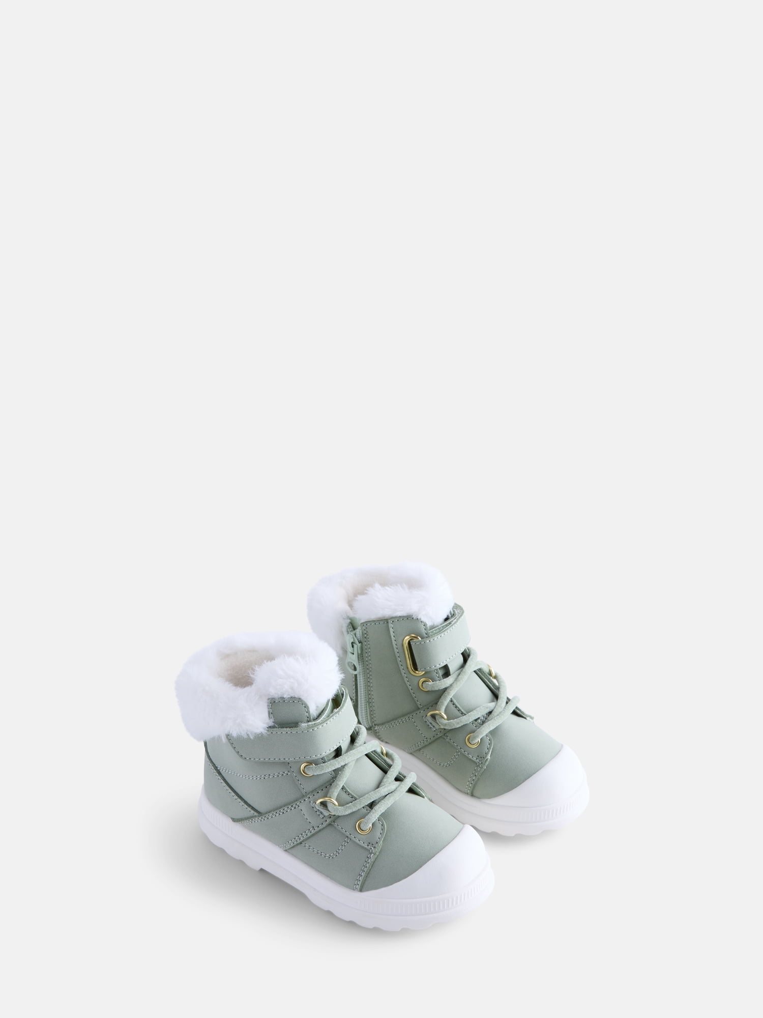 Wonder Nation Baby and Toddler Girls Winter Boots with Faux Fur Lining