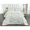 thumbnail image 3 of Ambesonne Car Quilted Bedspread Set 3 Pcs, Pastel Cars Pattern Minimalist, Queen Size, Multicolor and Pearl, 3 of 5