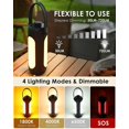 thumbnail image 2 of Linternas con capacidad de batería de 10000 mah para cortes de energía, luz de camping colgante LED de 720 lm para tienda de campaña (negro gris), 2 of 2