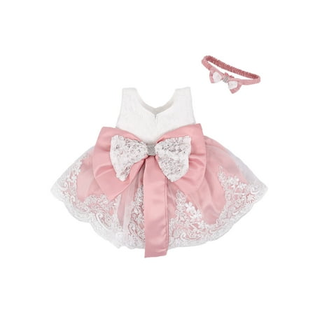 

Bagilaanoe Newborn Baby Girl Party Dress Floral Print Sleeveless A-line Princess Dresses + Hairband 3M 6M 12M 18M 24M Infant Lace Patchwork Tulle Skirt