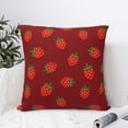 thumbnail image 4 of Pofeuu Strawberry Print Double-sided plush pillowcase Square Throw Pillow Covers Pillows Cover for Living Room Bedroom Sofa Couch Cushion Cover（No pillow core）-24"x24", 4 of 7