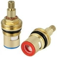 thumbnail image 4 of 2Pcs Ceramic Disc Head, 1/2" Ceramic Cartridges, Universal Replacement for Brass Faucet 20 Notches x 53mm Replacement for Kitchen, Bathroom (Hot and Cold), 4 of 5
