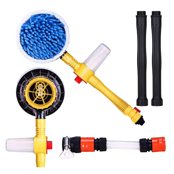 EeaseMX Cepillo redondo giratorio para limpieza de autos, cepillo giratorio con rociador de agua, cepillo de limpieza para lavado de autos, cepillo redondo para repuestos de autos (color aleatorio)