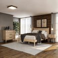 thumbnail image 3 of Camaflexi Mid Century Panel Bed Full Size Light Oak, 3 of 8