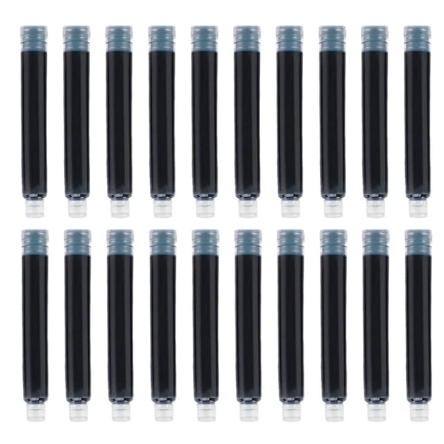 relayinert 20-Pack Blue Ink Pen Refill Pen Easy To mple To Fountain Pens, Pen Refills, Standard Inner Diameter Refills. erasable ink blue 1784 Inkstone