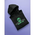 thumbnail image 3 of Green Alien In A Hole Hoodie Men -Image by Shutterstock, Male Small, 3 of 4