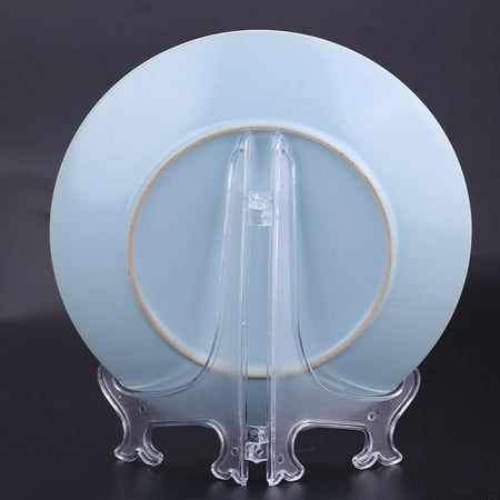 Yosoo 10pcs Folding White Plastic Plate Holders Dish Picture Frame