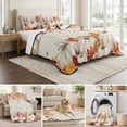 thumbnail image 6 of 3 Pieces Queen Quilt Set,Fall Thanksgiving Pumpkin Soft Bedding Sets with 1 Quilt & 2 Pillow Shams,Maple Leaves Autumn Harvest Summer Bedspread Lightweight Coverlet Comforter for All Season, 6 of 9
