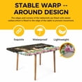 thumbnail image 4 of Easter Table Cloths for 6 Foot Rectangle Tables, Spring Watercolor Bunny Eggs Flower Leaf Wood Grain Patio Waterproof Elastic Fitted Tablecloths, Washable Rectangular Table Cover for Camping, 4 of 8