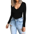 thumbnail image 2 of Long Sleeve Shirts for Women V Neck Basics Tops Lightweight Base Layer Slim Fit Top Undershirts, 2 of 6