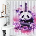 thumbnail image 4 of Funny Cute Panda Shower Curtain for Bathroom with 12Hooks, Polyester Fabric Thick Shower Curtain Washable Waterproof Curtain, 4 of 8