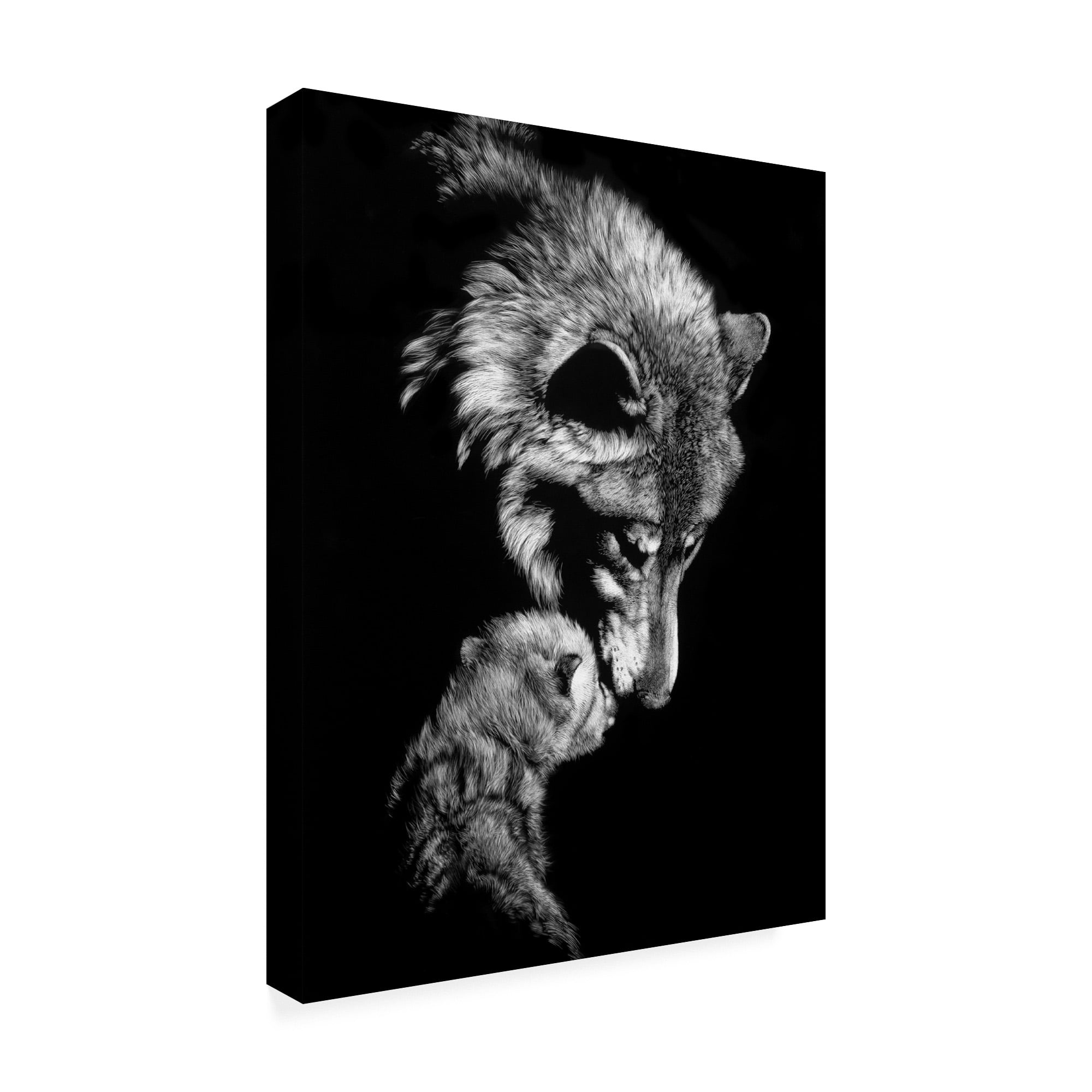 Trademark Fine Art 'Tenderness Wolf' Canvas Art by Julie Chapman