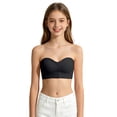 thumbnail image 3 of Miaoju Front Closure Bandeau Bra for Girls Comfortable Strapless Bra Wireless Tops Soft Breathable Bralette With Removable Straps Pads, 3 of 9