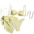thumbnail image 2 of Mceream Women's Solid Color Two-Piece Bikini Set with Padded Bra Yellow M, 2 of 6