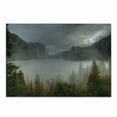 thumbnail image 1 of Yosemite Cutting Board, American Valley Autumn View Dark Clouds Heavy Haze Rainy Day Landscape Print, Decorative Tempered Glass Cutting and Serving Board, Small Size, Green Grey, by Ambesonne, 1 of 1