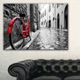 thumbnail image 1 of Design Art Retro Vintage Red Bike Cityscape Photo Canvas Art Print, 1 of 3
