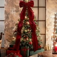 thumbnail image 6 of syligr Extra Large Red Velvet Christmas Tree Topper Bow 118x28 Inch for Holiday Wedding Decor Long Streamers Easy to Hang Multi Scene Use Luxurious Material Festive Centerpiece, 6 of 6