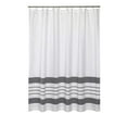 thumbnail image 2 of CheAAlet Striped Printed Bathroom Partition Curtain Dark Gray Perforated Bathroom Curtain Waterproof and Stylish Patterned Shower Curtain with Weighted Hem for Privacy, 2 of 6
