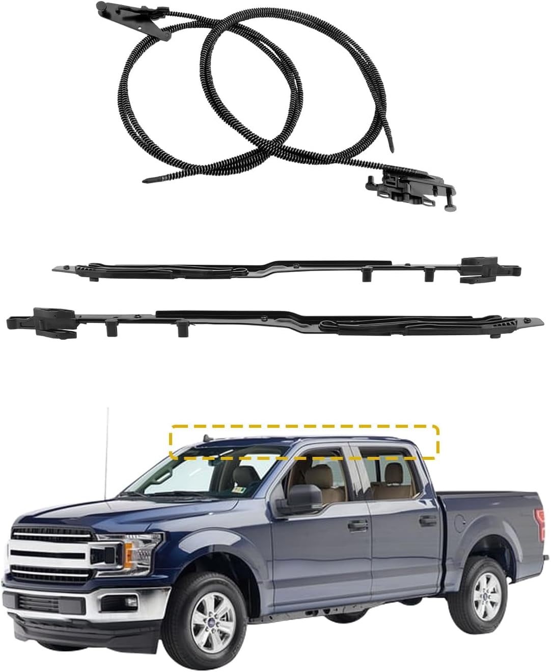 Sunroof Glass Cable & Track Repair Kit For 2015-2020 Ford F150 F250 & Lincoln Navigator