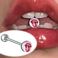thumbnail image 2 of Anneau de Langue en Acier Inoxydable Émaillé, Style Punk, Barre Droite, Accessoires de Bas de Langue, 2 of 7