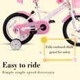 thumbnail image 5 of RULLY 14 Inch Girls Bike with Basket Bike Streamers Toddler Cycle Bikes, White, 5 of 6