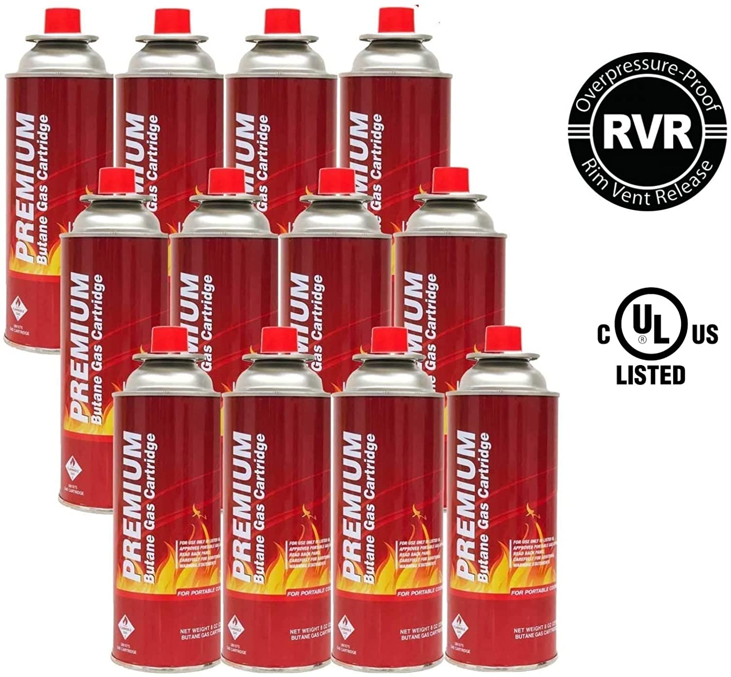 National Standard Premium Butane 8 oz Camping Stove Replacement Fuel