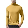 thumbnail image 1 of HBFAGFB Long Sleeve Work Shirts for Men Turtleneck Bottoming Tops Versatile Fall Clothes Yellow Size S, 1 of 6