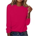 thumbnail image 1 of CEHVOM Blouse d'Été Décontractée à Manches Longues pour Femmes Col Rond Hauts Unis T-Shirt Liquidation, 1 of 4