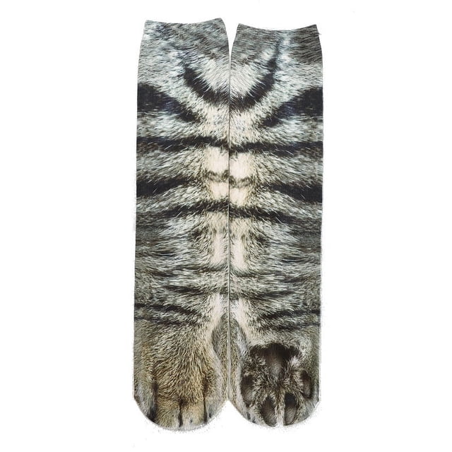 Calcetines con impresión 3D por transferencia de calor, unisex, con diseño de animales, para adultos, gatos, perros y patas, calcetines digitales con personalidad Jio, tubo largo