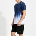 thumbnail image 6 of PIWHJQK Men Short Sleeve Shorts Athletic Tees Set Men's Colorblock Gradient Short Sleeve Shorts Casual Workout Set Men Outfit Sets, 6 of 6
