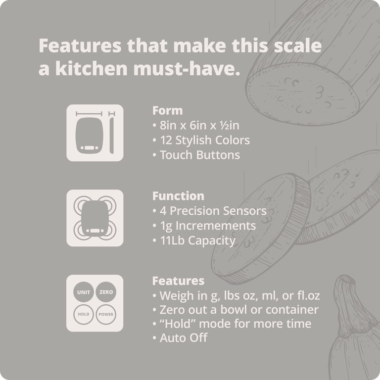 Greater Goods Digital Food Scale, 11lb, Gray photo 4