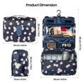 thumbnail image 2 of InnOrca Portable Travel Toiletry Bag Home Cosmetic Organizer Makeup Bag, Navy Blue & Daisies, 2 of 6